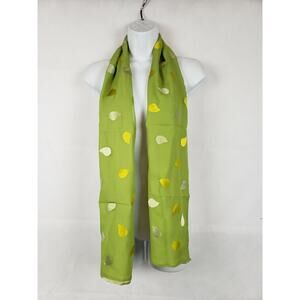 Boutique On the Vine Scarf 4601 Green Leaf Silk 60"X 10" NEW Falling Leaves